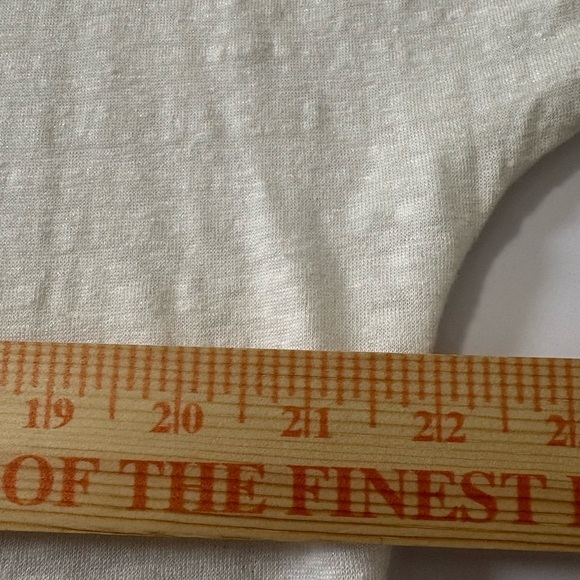 WHBM White Linen 3/4 Sleeve with Sheer Stripe. Subtle Shimmer Throughout. Size M - Picture 11 of 14
